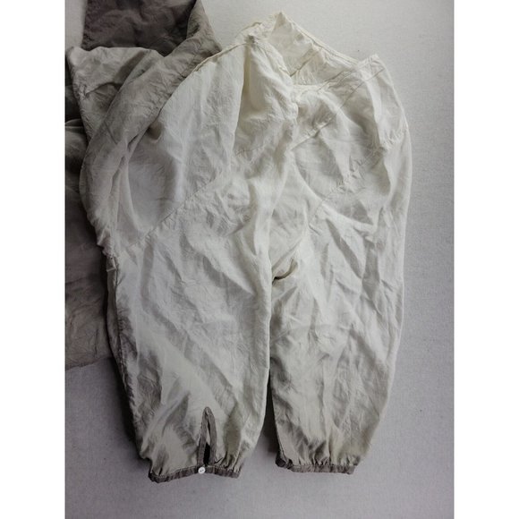 J. Jill Women's Large Ivory Gray Ombre Silk Pleated Blouse Tunic Round Neck - Picture 8 of 11